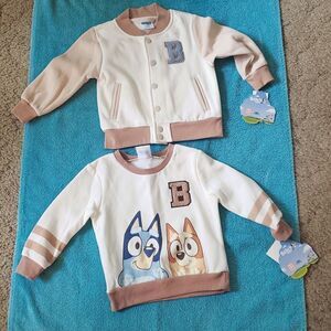 NWT Matching Set Bluey Fleece Lined Sweatshirt and Jacket Sz 18M